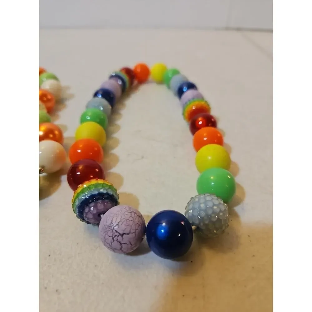 Kids Chunky Bubblegum Bead Necklaces - Lot Of 2 Children Jewelry Necklace